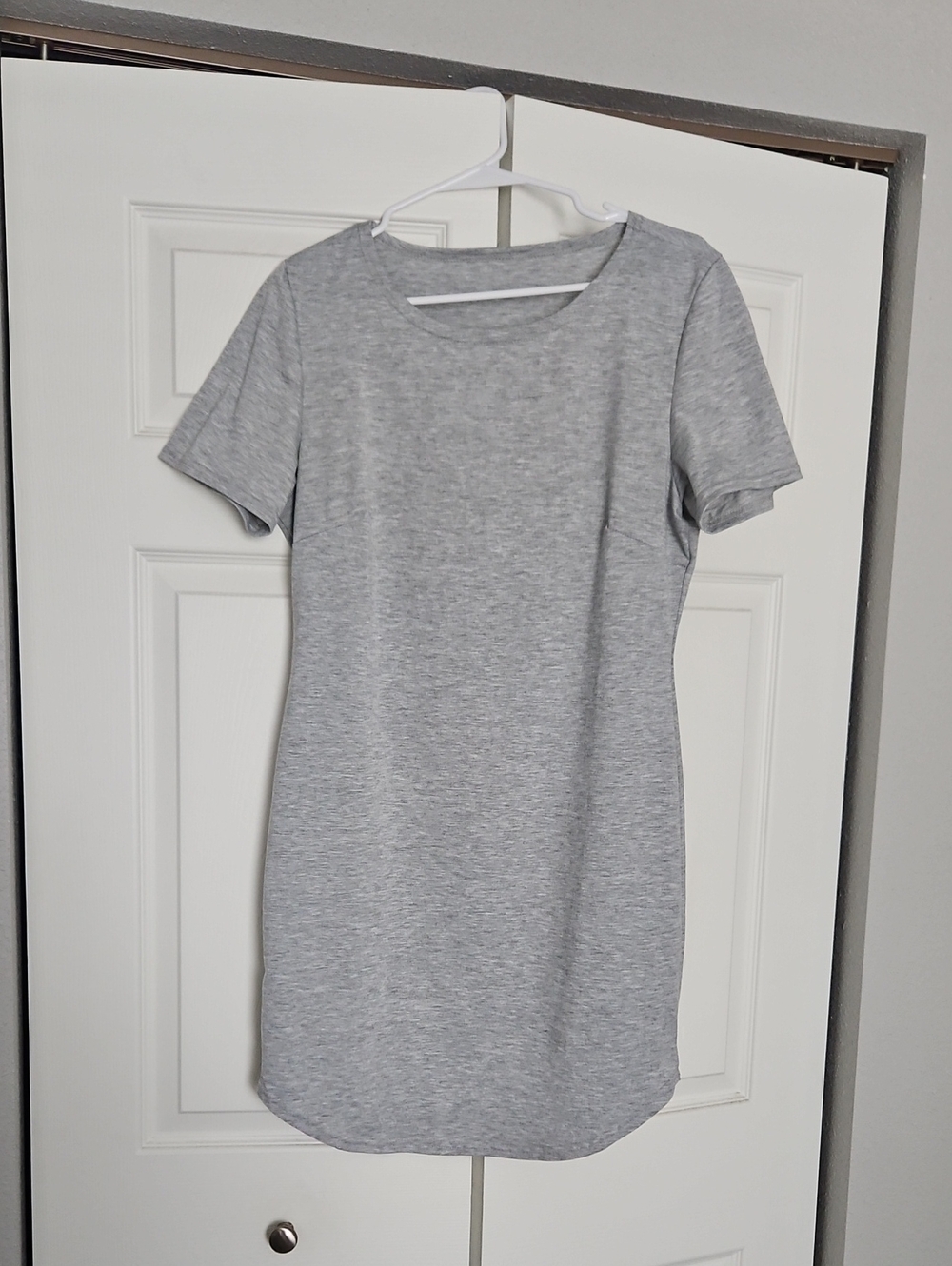 Heather Gray Short Sleeve Shift Dress